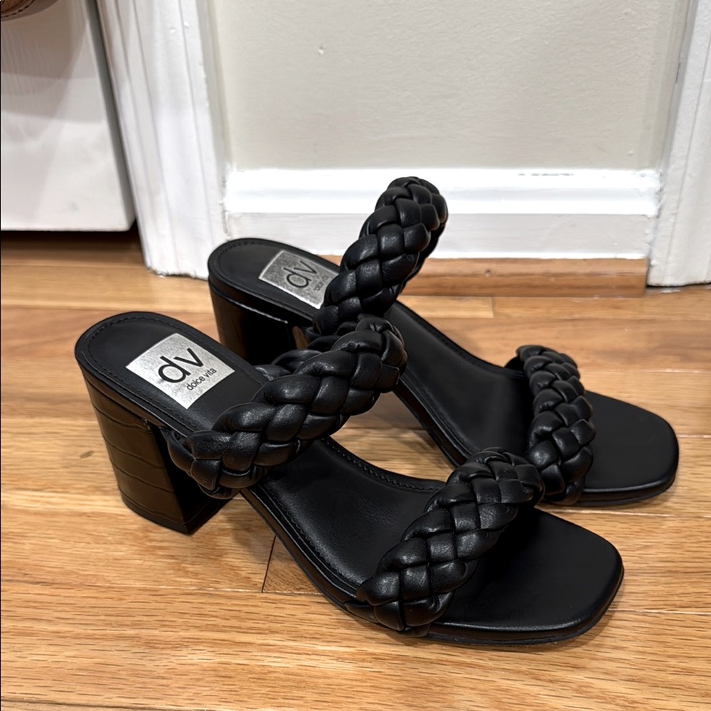 NEW DV by Dolce Vita Women's Black Braided Heels